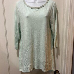 Chicos size 1 medium light mint green tunic shirt